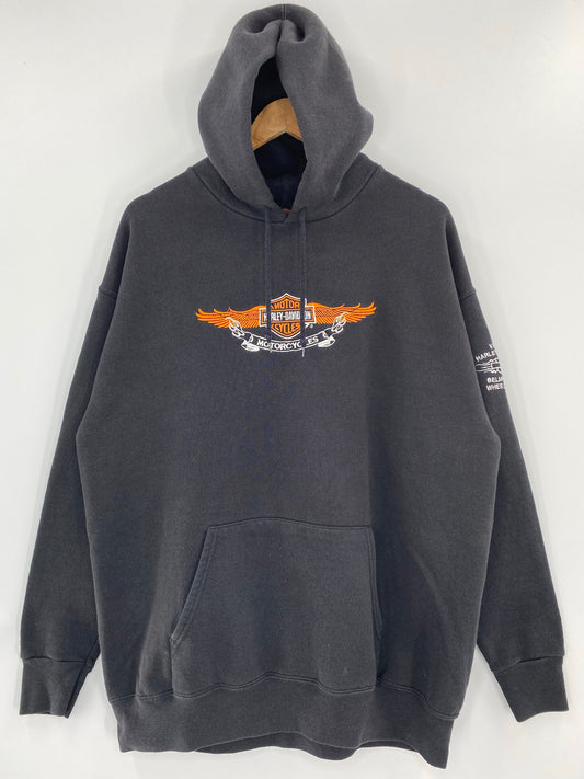 00’ HARLEY DAVIDSON Size No Tag (Approx.XL) Vintage Hoodie Sweat-Shirt / K4319