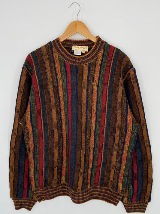 Vintage 3D COOGI-Style Size L Wool Knit Sweater / K7220