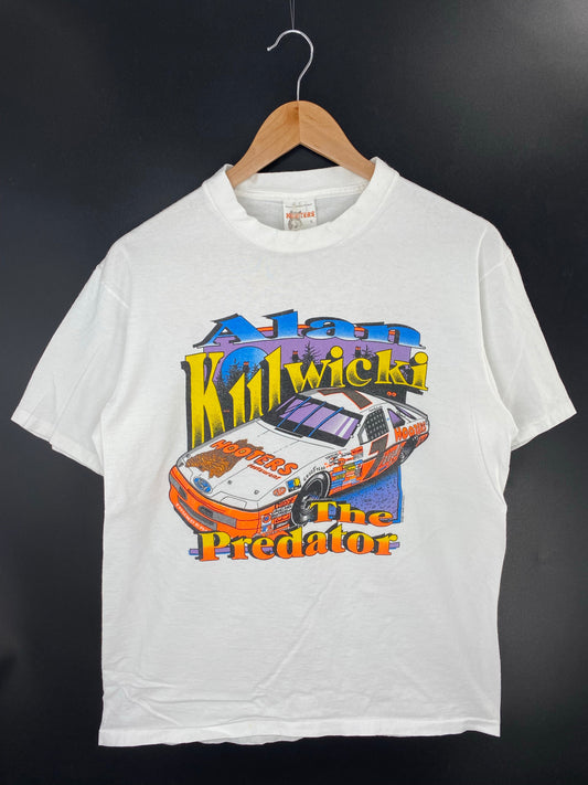 1992 HOOTERS x ALAN KULWICKI Made in USA Size L Racing T-Shirt / A7650