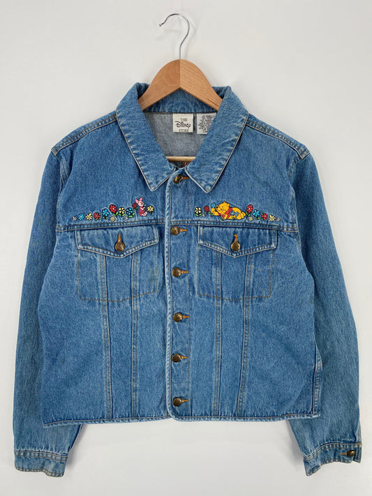 00’ DISNEY POOH AND PIGLET Size Ladies L Denim Jacket / A982