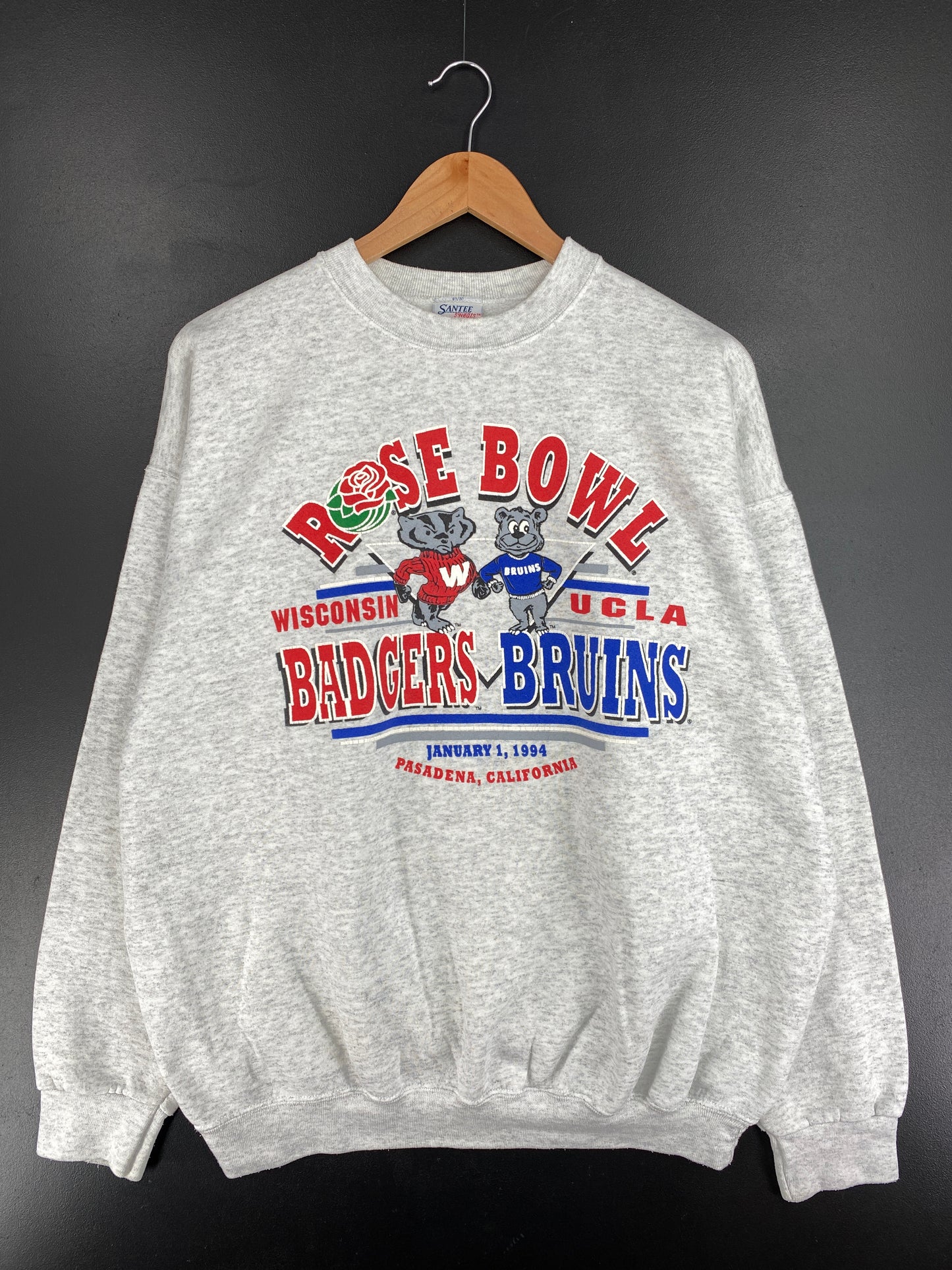 1994 UNIVERSITY OF WISCONSIN x UCLA Made in USA Size XL Vintage College Sweat-shirt / E3450S