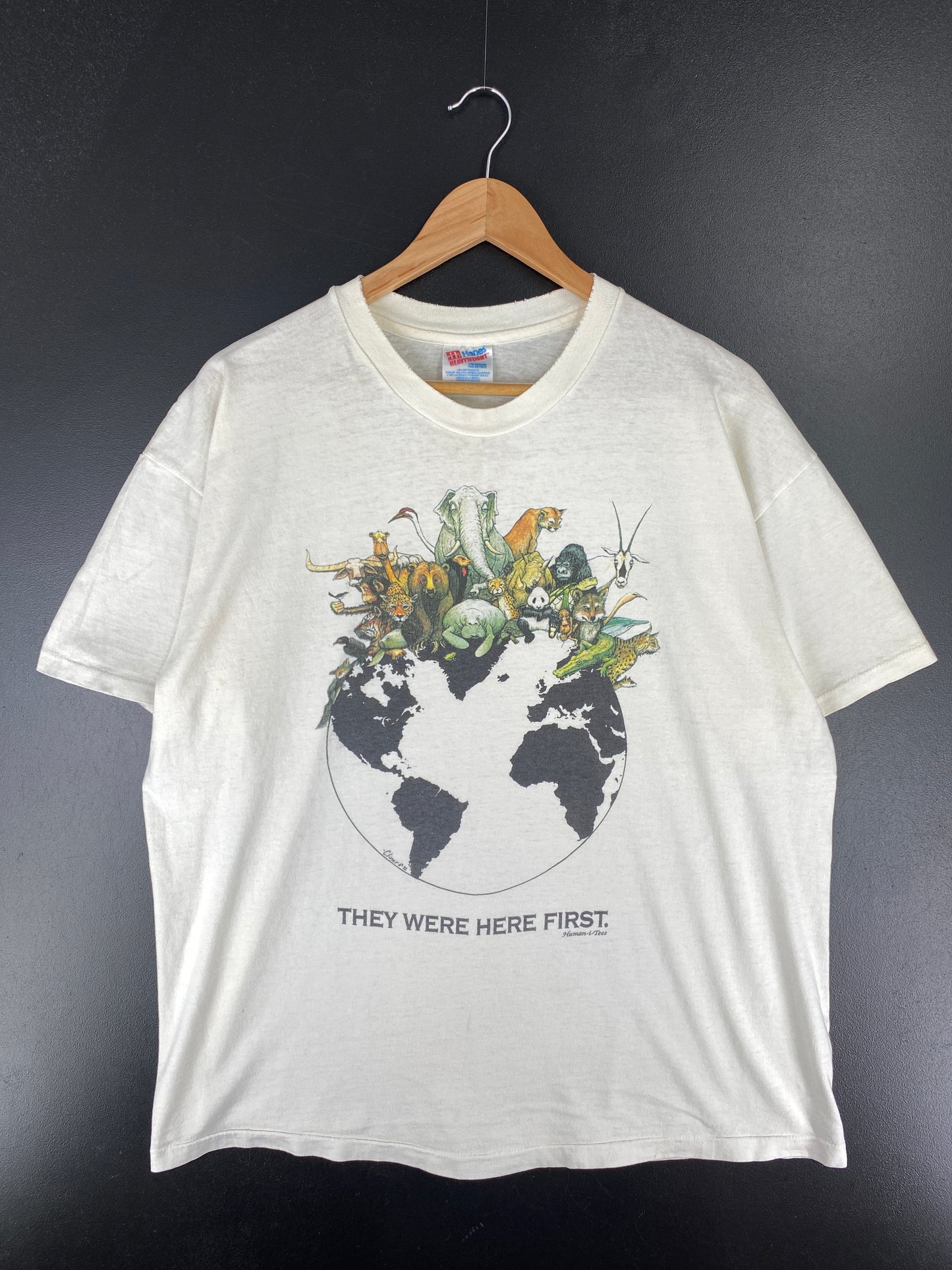 90's THEY WERE HERE FIRST Size XL Vintage T-Shirt / A4964