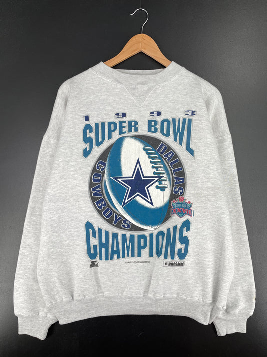 1993 STARTER x DALLAS COWBOYS SUPER BOWL CHAMPIONS Size L Vintage NFL Sweat-Shirt / A6136