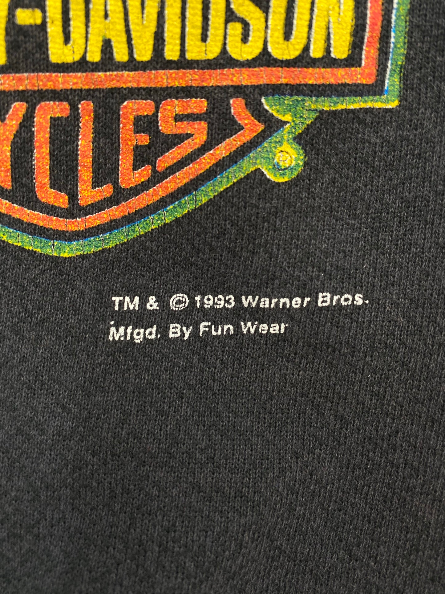 1993' WARNER BROS x HARLEY-DAVIDSON BUGS BUNNY YOSEMITE SAM Size L Vintage Sweat-shirt / K5267