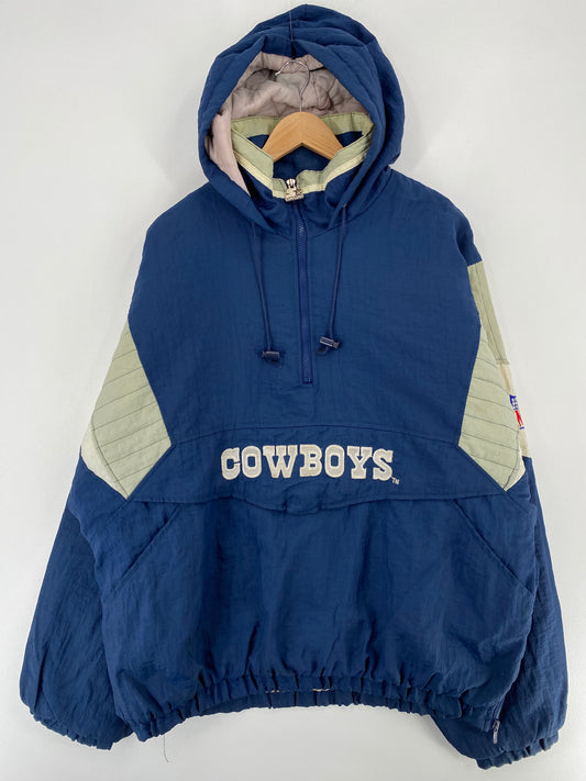.90’s STARTER x DALLAS COWBOYS Size XL NFL Padded Nylon Jacket / E5392J