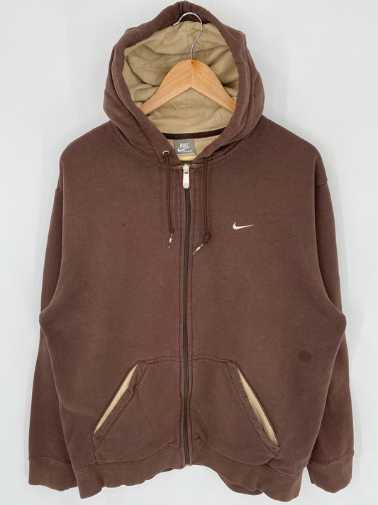 00’ NIKE MINI SWOOSH Size L Vintage Hoodie Zip-up Sweat-shirt/ K7940