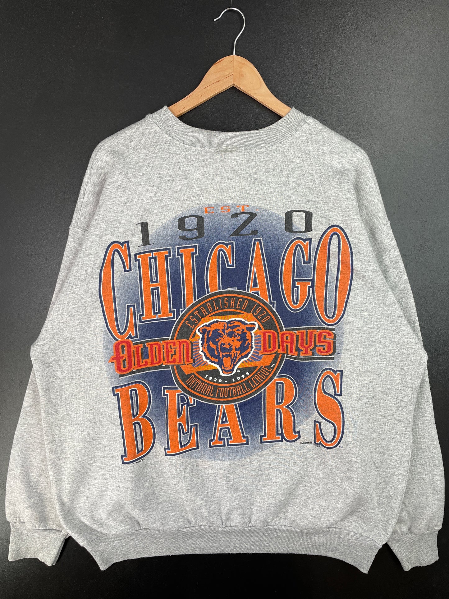 1995 CHICAGO BEARS Made in USA Size XXL Vintage NFL Sweat-Shirt / A9253