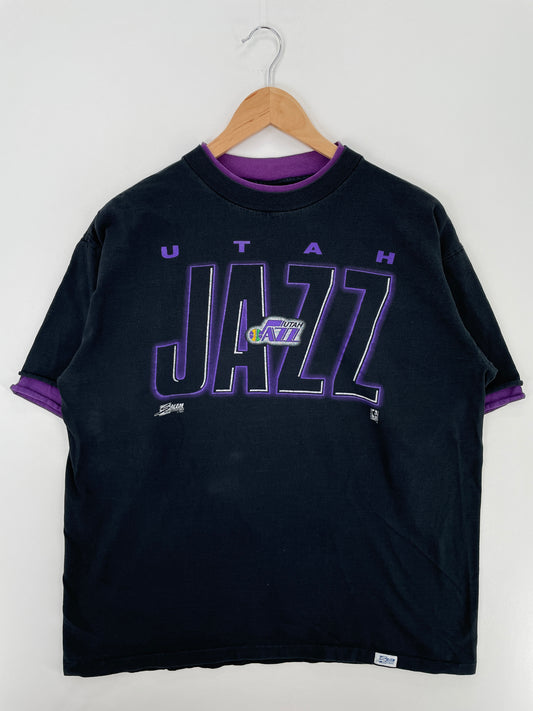 1991 SALEM x UTAH JAZZ Made in USA Size XL Vintage NBA T-Shirt / A4488