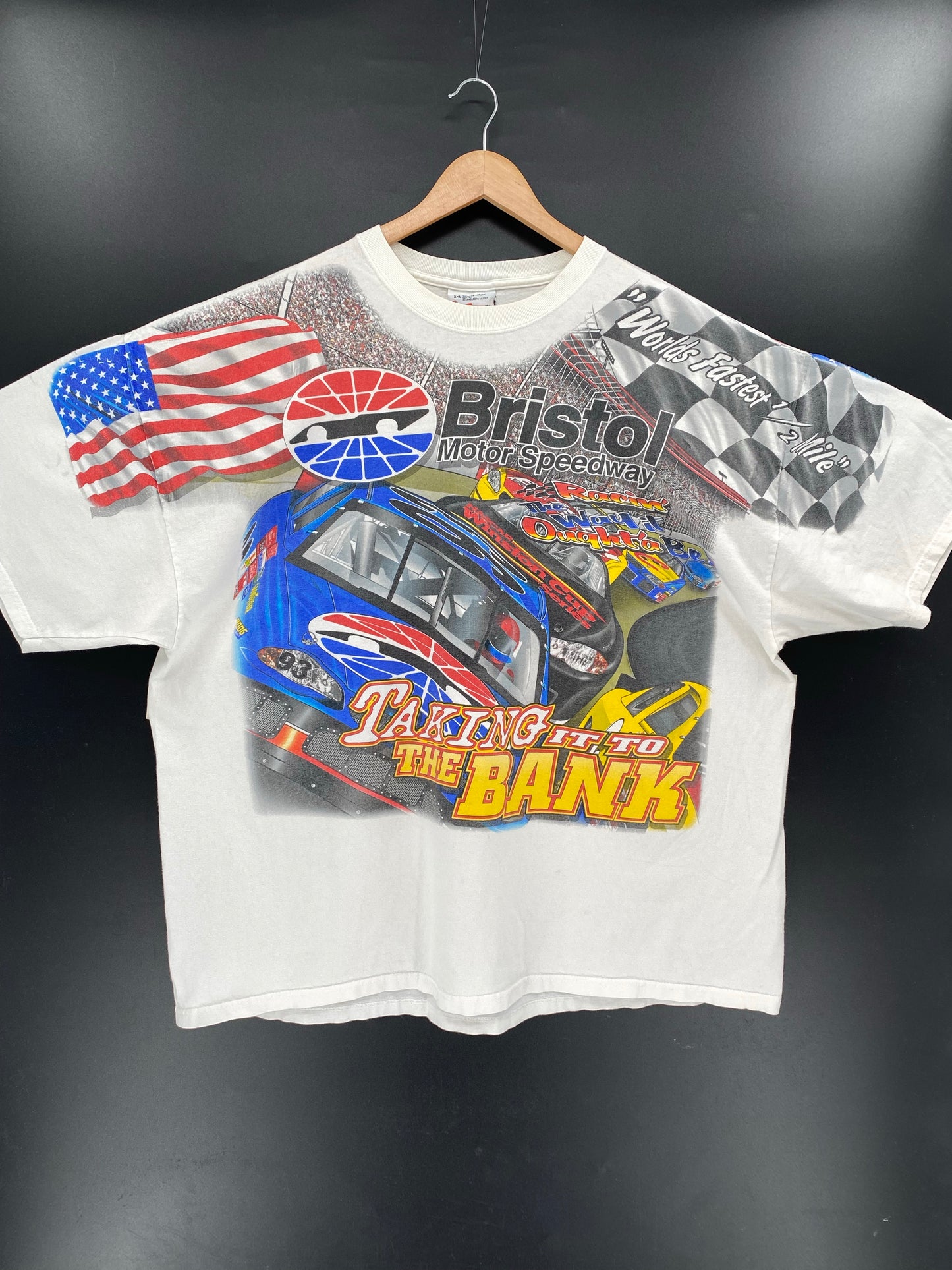 Vintage NASCAR BRISTOL MOTOR SPEEDWAY Size XXL Racing T-Shirt / K4785