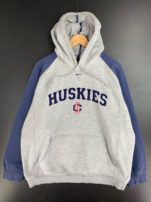 00' NIKE x UCONN Size L Vintage College Hoodie Sweat-Shirt / E271