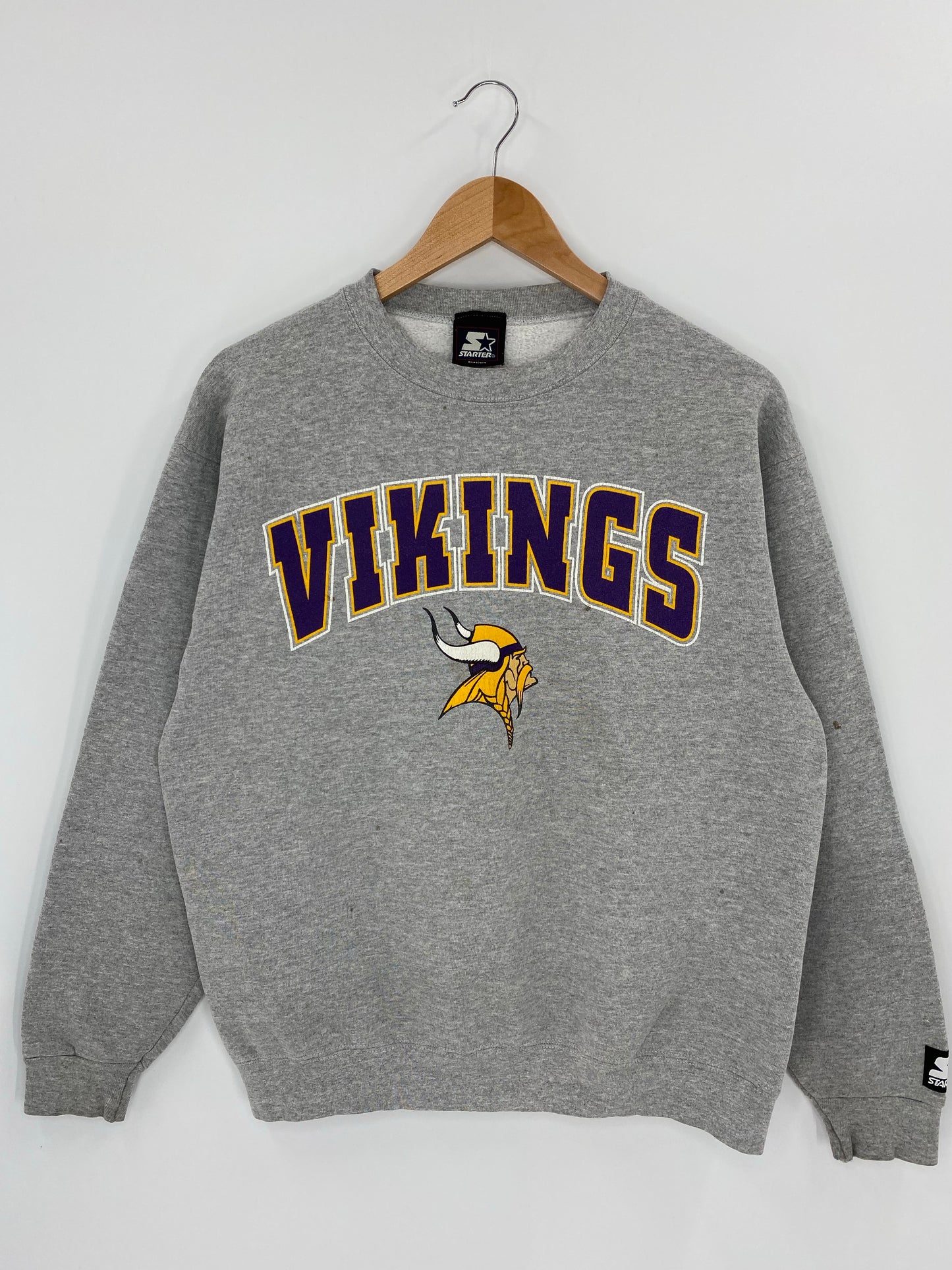 90’s STARTER x MINNESOTA VIKINGS Made in USA Size M Vintage NFL Sweat-Shirt / K6262