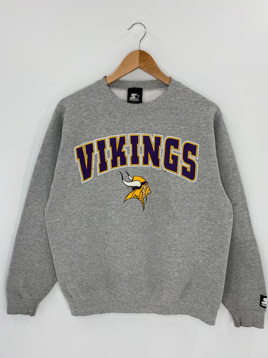 90’s STARTER x MINNESOTA VIKINGS Made in USA Size M Vintage NFL Sweat-Shirt / K6262