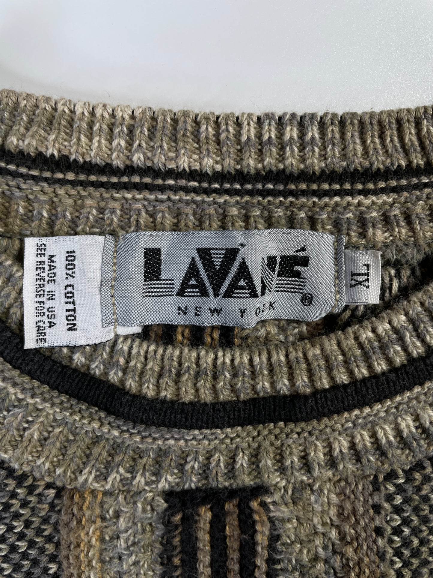 Vintage 3D COOGI- Style Made in USA Size XL Knit Sweater / A7961