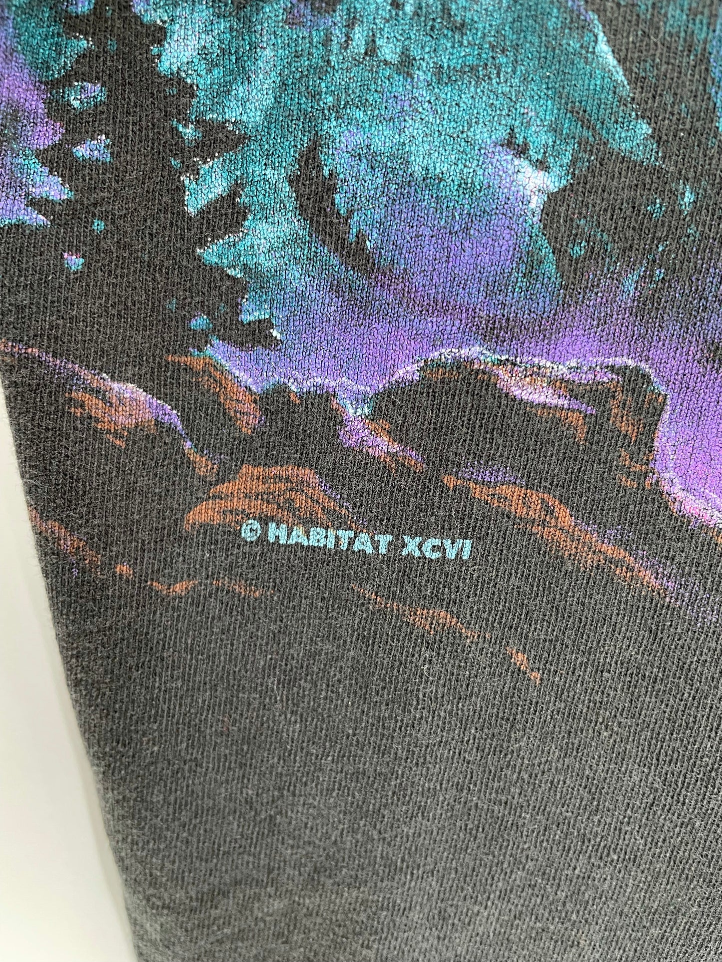 90’s HABITAT x WOLVES Size L Vintage T-Shirts / K4966