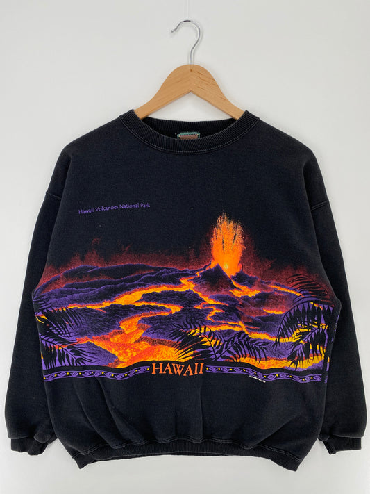 1992 NATIONAL PARK HAWAII Made in USA Size L Vintage Sweat-shirt / A254