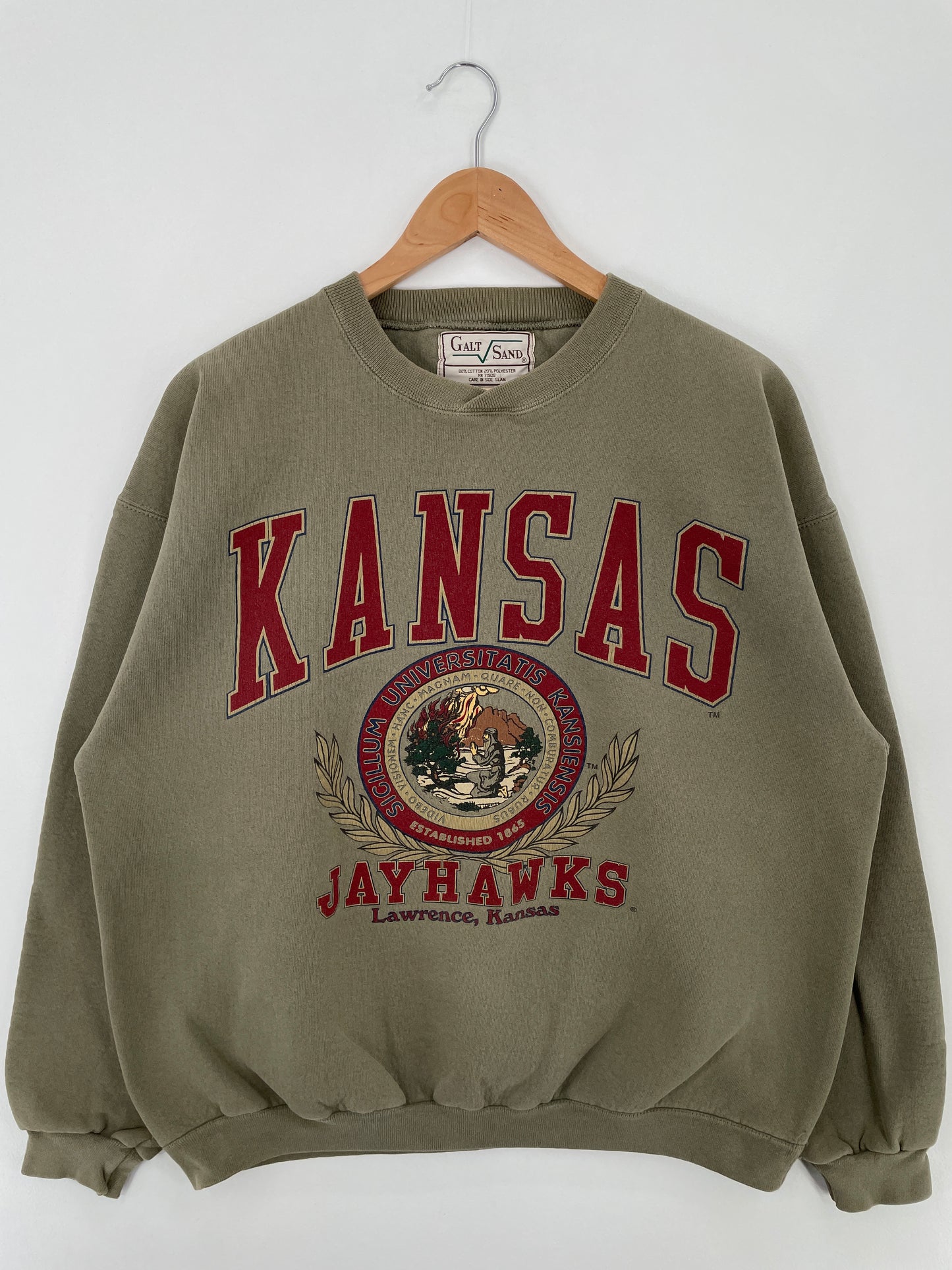 90’s KANSAS JAYHAWKS Size Approx.XL College Sweat-shirt / E59