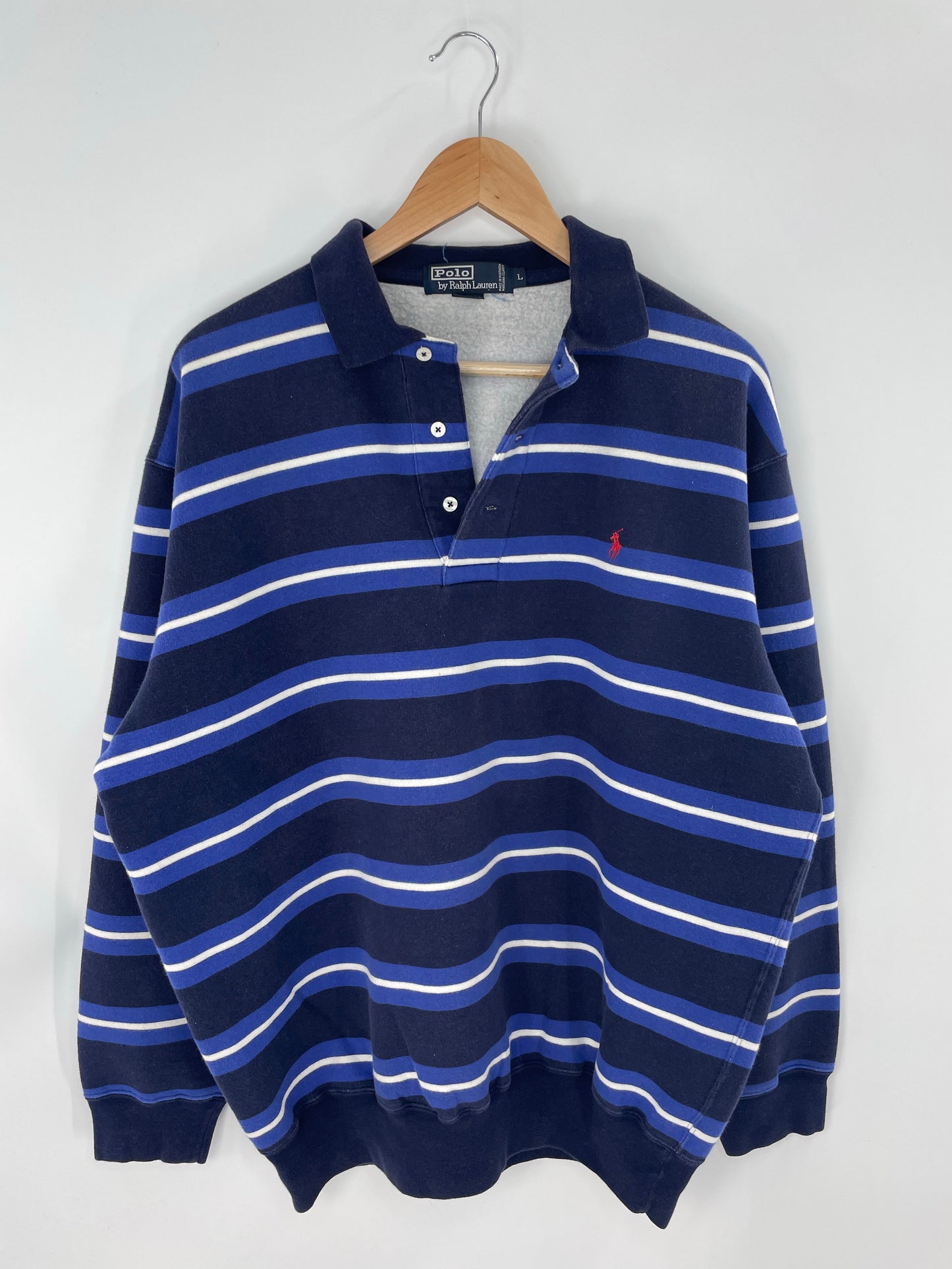 90’s POLO RALPH LAUREN Size L Vintage Button Down Sweat-shirt / K8368