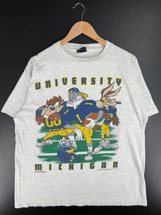 1993 MICHIGAN x LOONEY TUNES Made in USA Size XL Vintage College T-Shirt / E2629T