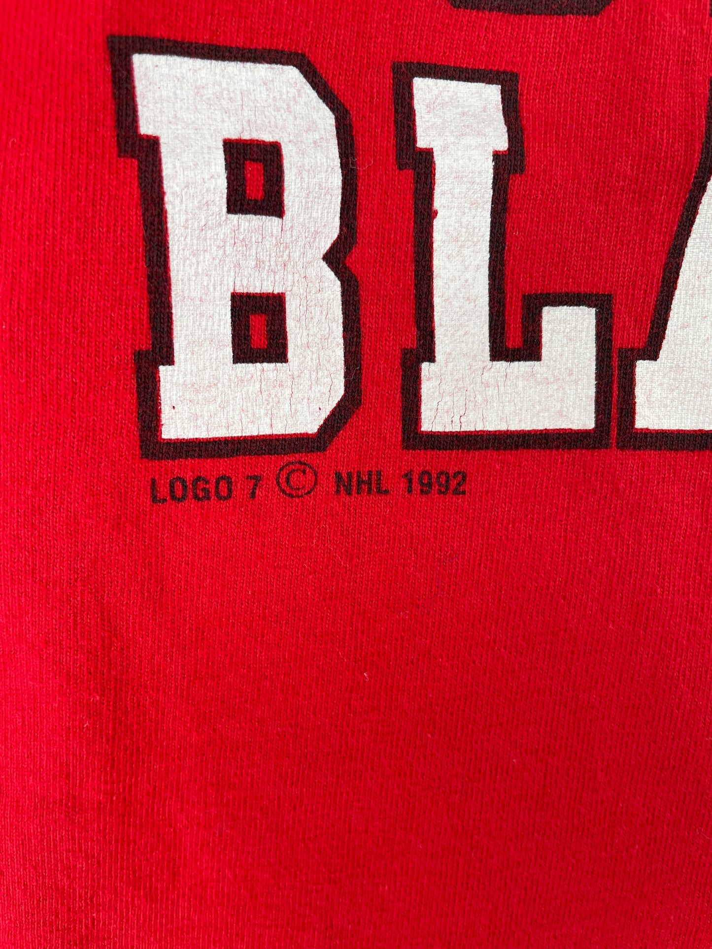 1992 CHICAGO BLACKHAWKS Made in USA Size XXXL Vintage NFL T-Shirt / E5255T