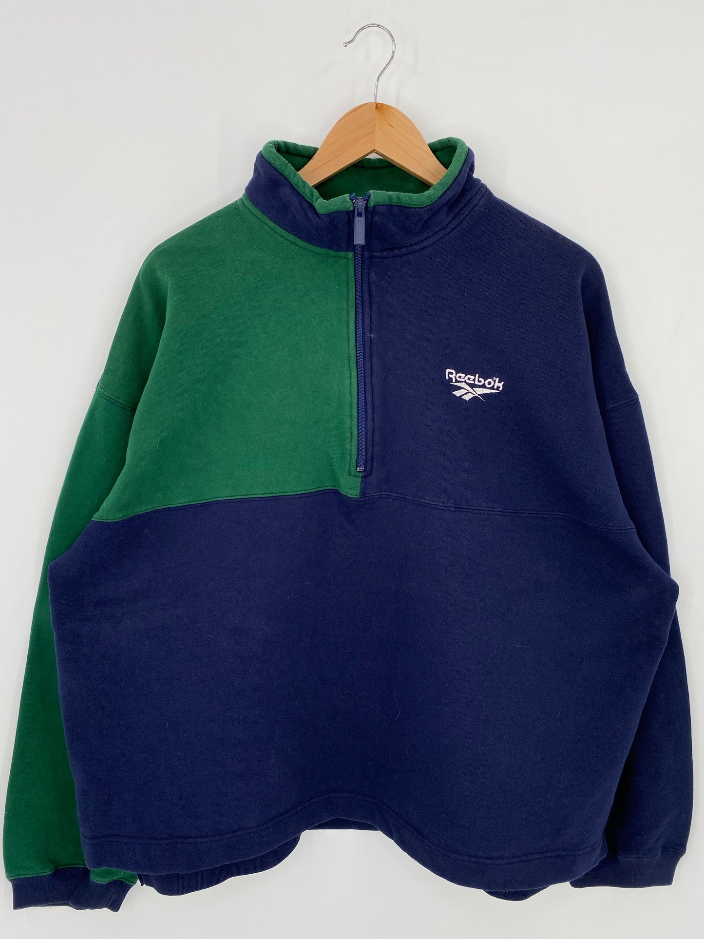90's REEBOK Size L Vintage Half zip-up Sweat-shirt/ K5815