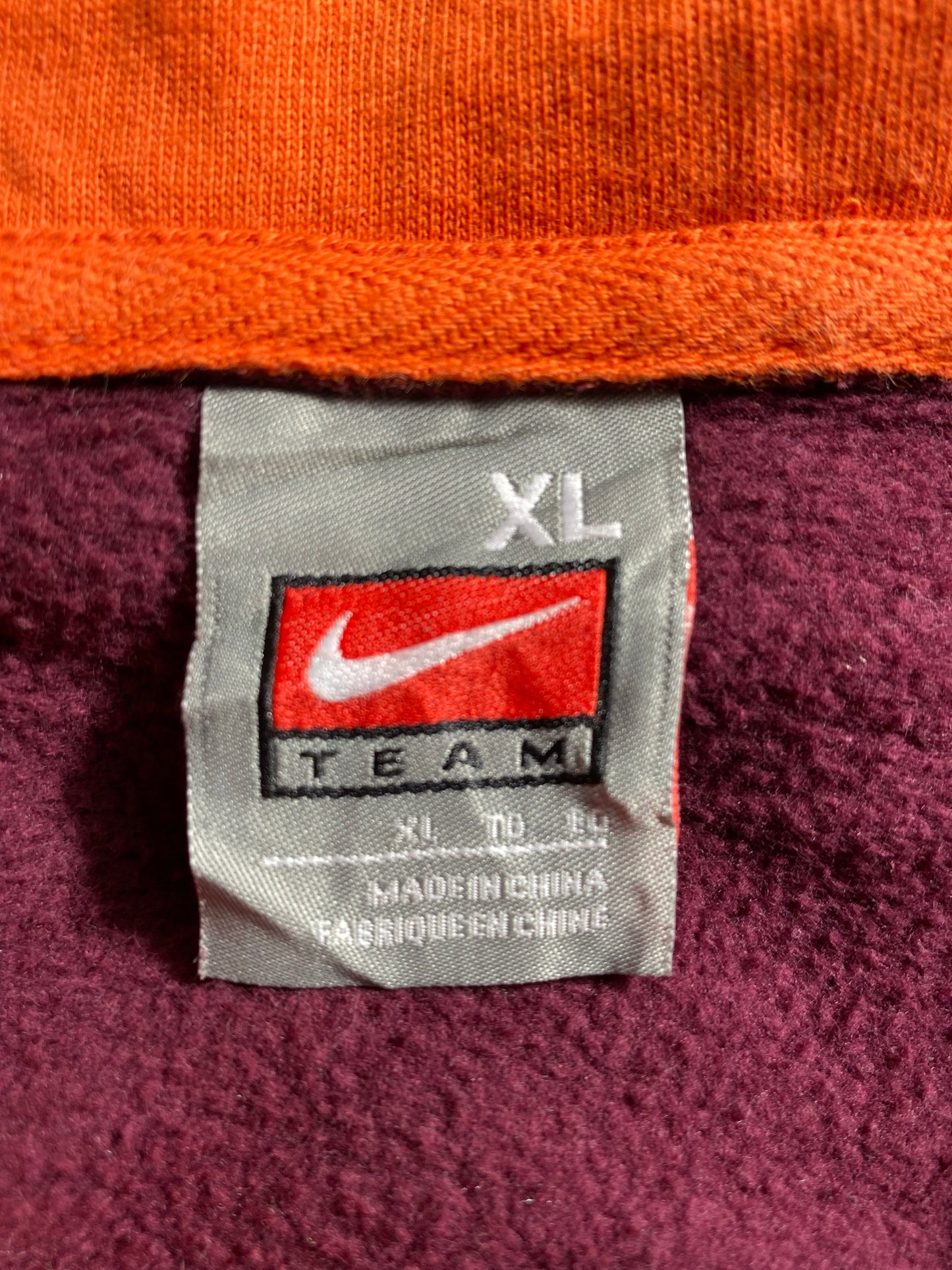 00' NIKE VIRGINIA TECH Size XL Vintage Hoodie Sweat-shirt / K5952