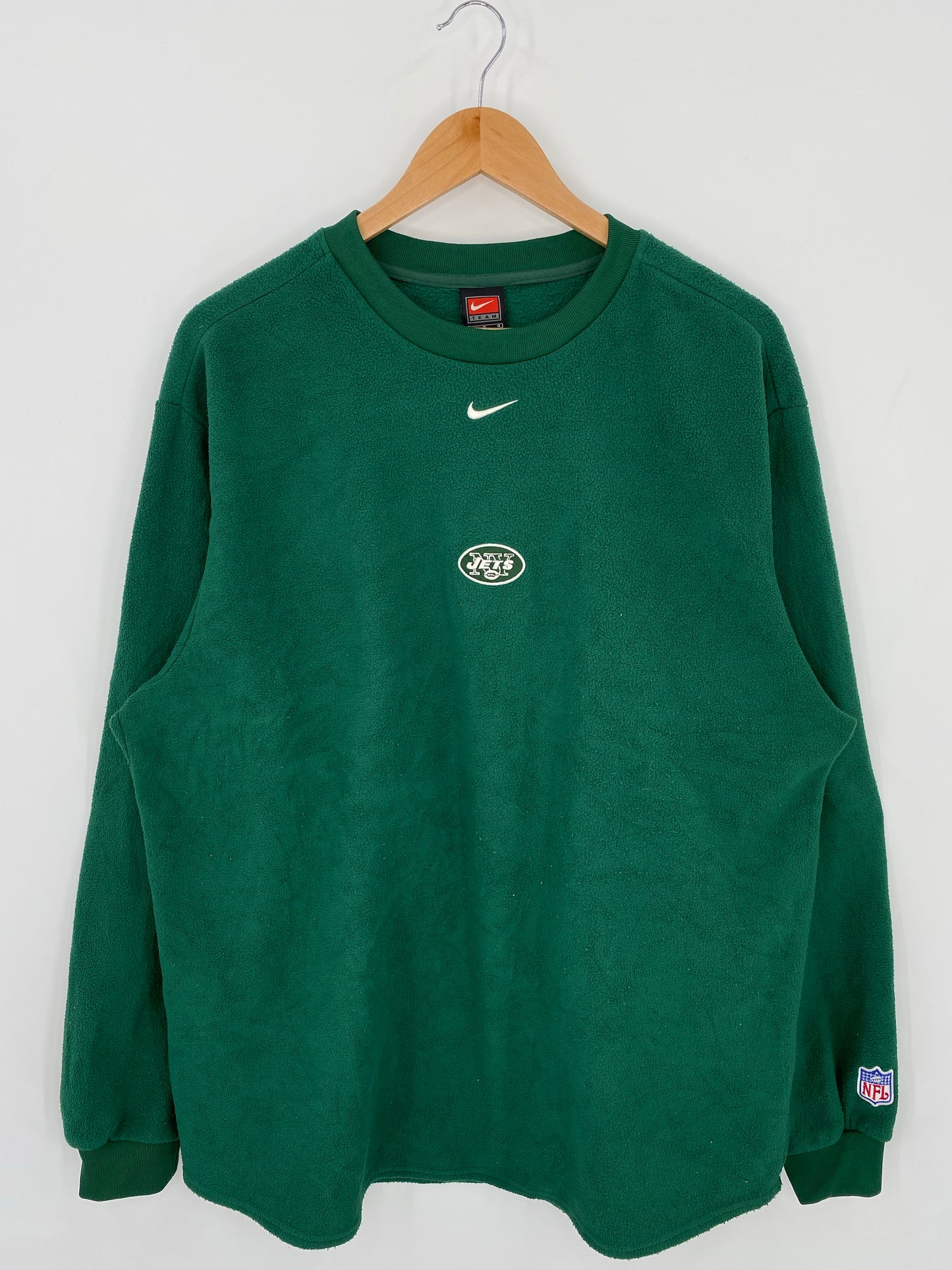 00’ NIKE NEW YORK JETS Size L Vintage NFL Fleece Sweat / K5851
