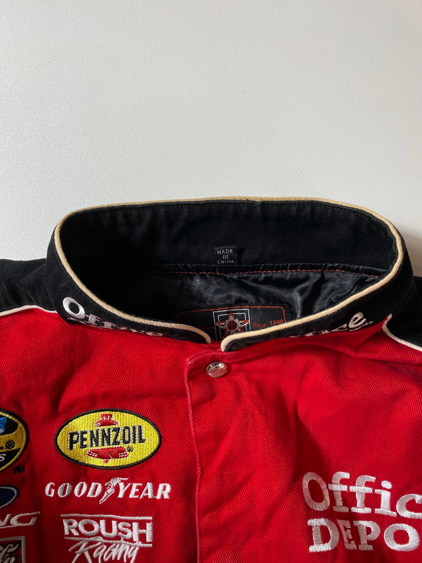 Vintage NASCAR OFFICE DEPOT x CARL EDWARDS Size XXXXL Racing Jacket / K9218