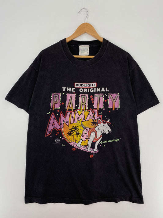 1986 BUD LIGHT Made in USA Size XL Vintage T-Shirt / A3969