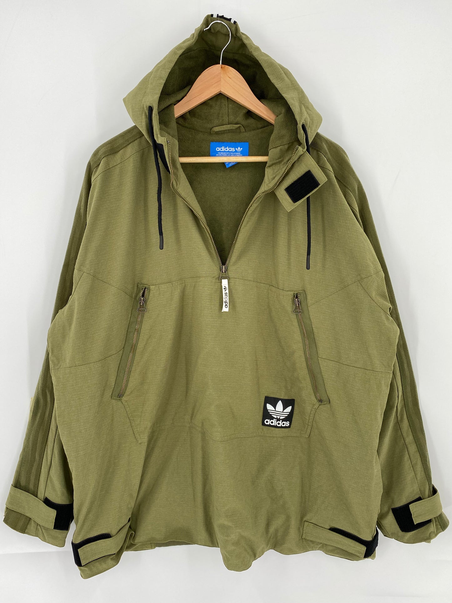 00’s ADIDAS Size XXL Vintage Zip up Hoodie Nylon Jacket/ K6589