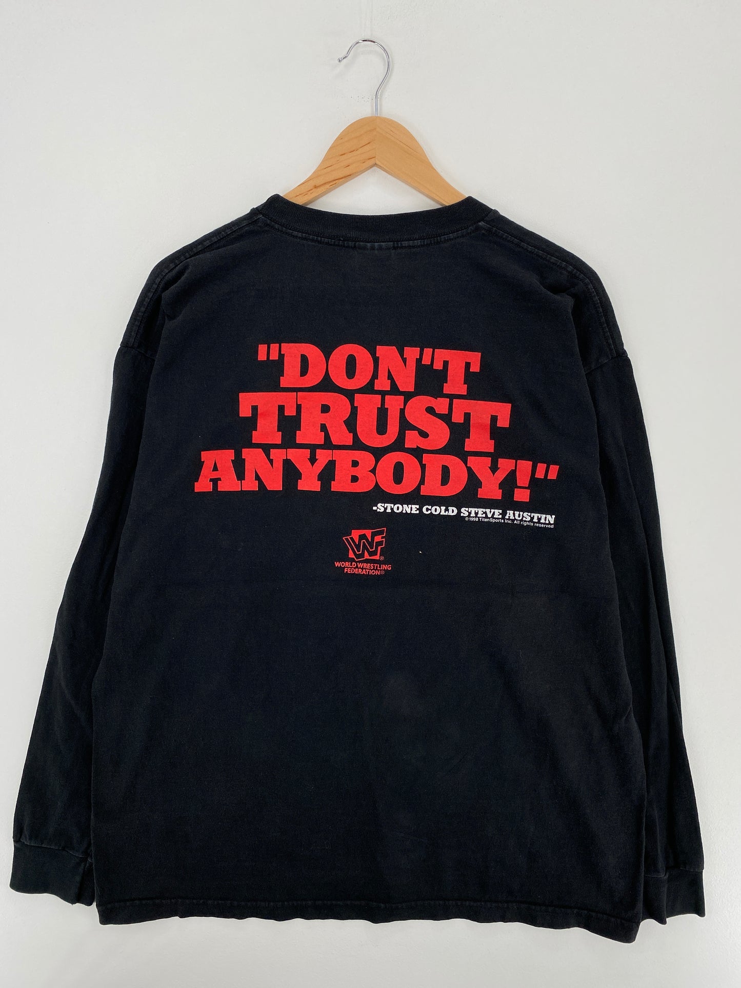1998 WORLD WRESTLING FEDERATION Size XL Vintage Long Sleeve WWF T-Shirt / A4559