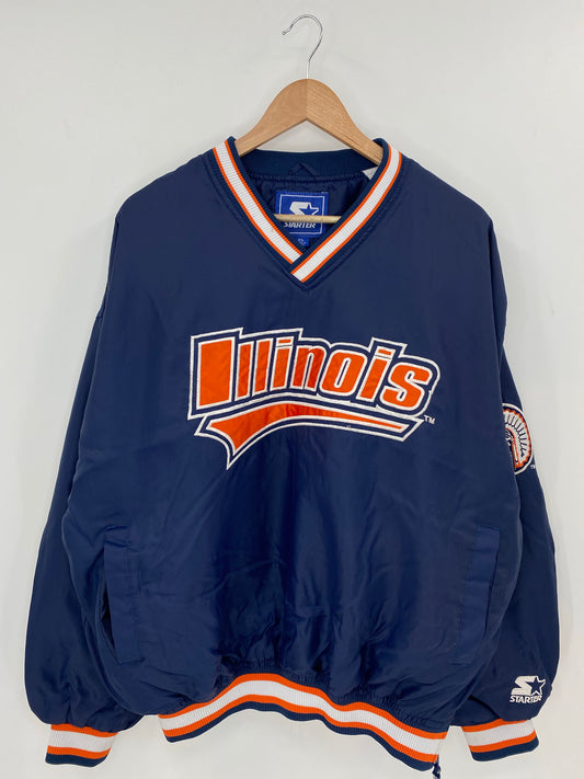 90’s STARTER x ILLINOIS Size XL Vintage Nylon Jacket  / K8032