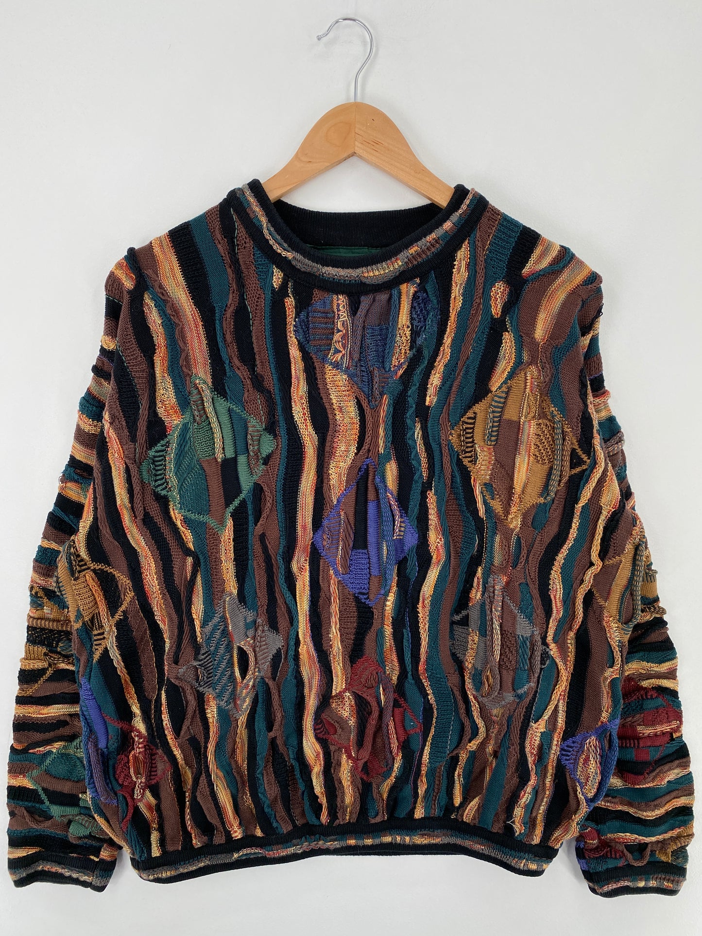 Vintage 3D COOGI-Style Size L Knit Sweater / E253
