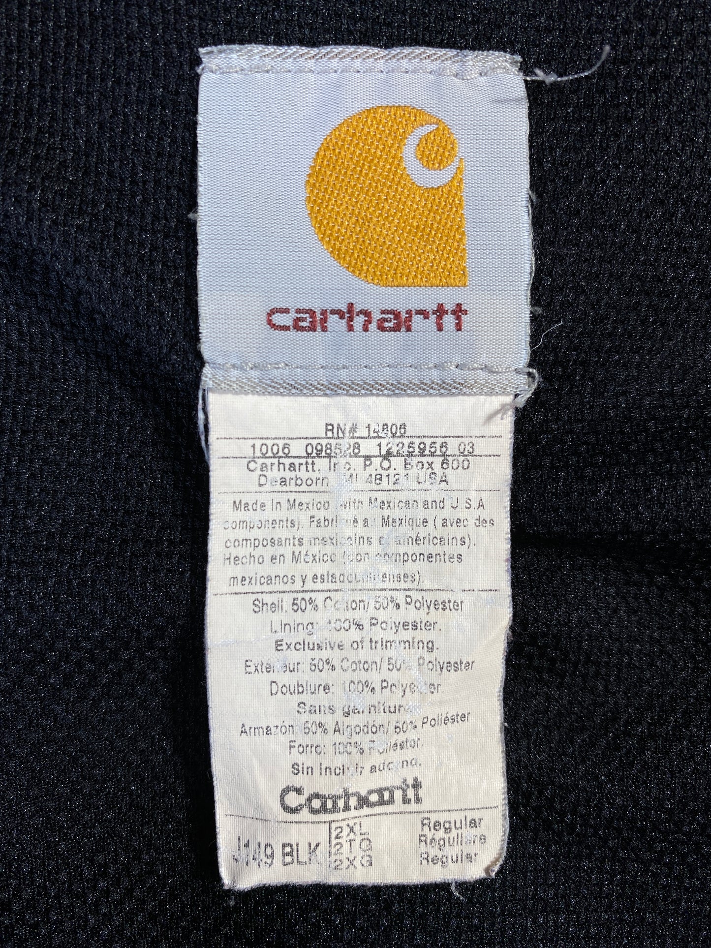 Vintage CARHARTT Size XXL Hoodie Zip-up Sweat-Shirt / A7925