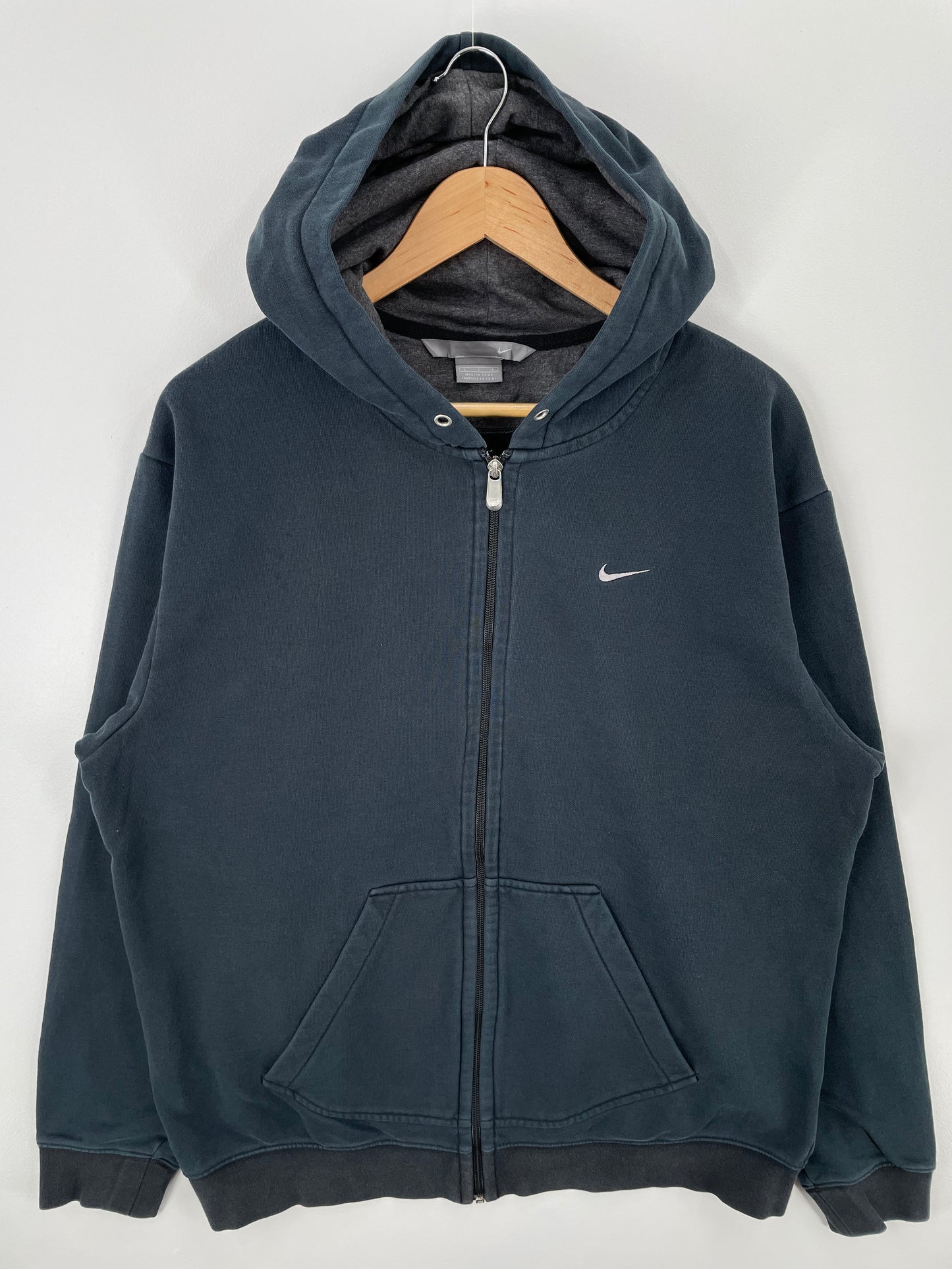 00' NIKE MINI SWOOSH Size L Vintage Hoodie Zip-up Sweat-shirt / A315