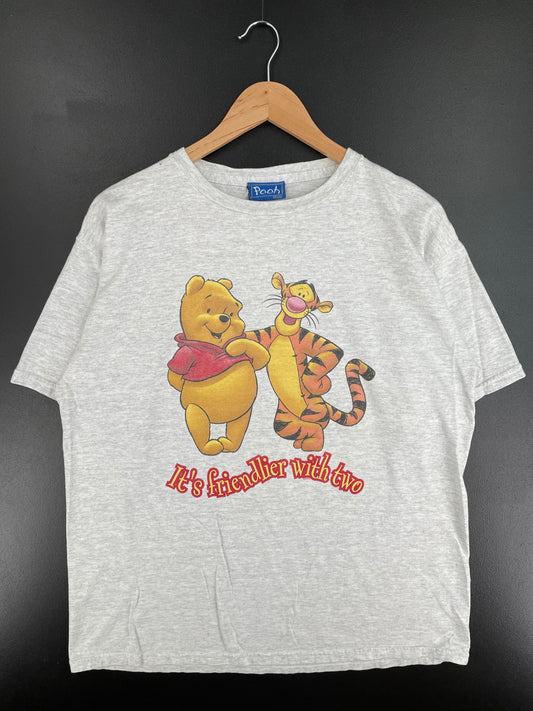 00' DISNEY POOH TIGGER Size L Vintage T-Shirt / A2157