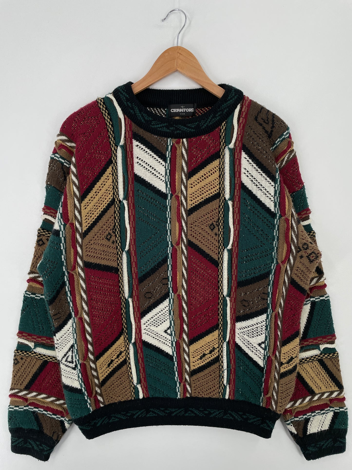 Vintage 3D COOGI- Style Made in USA Size L Knit Sweater / A9404