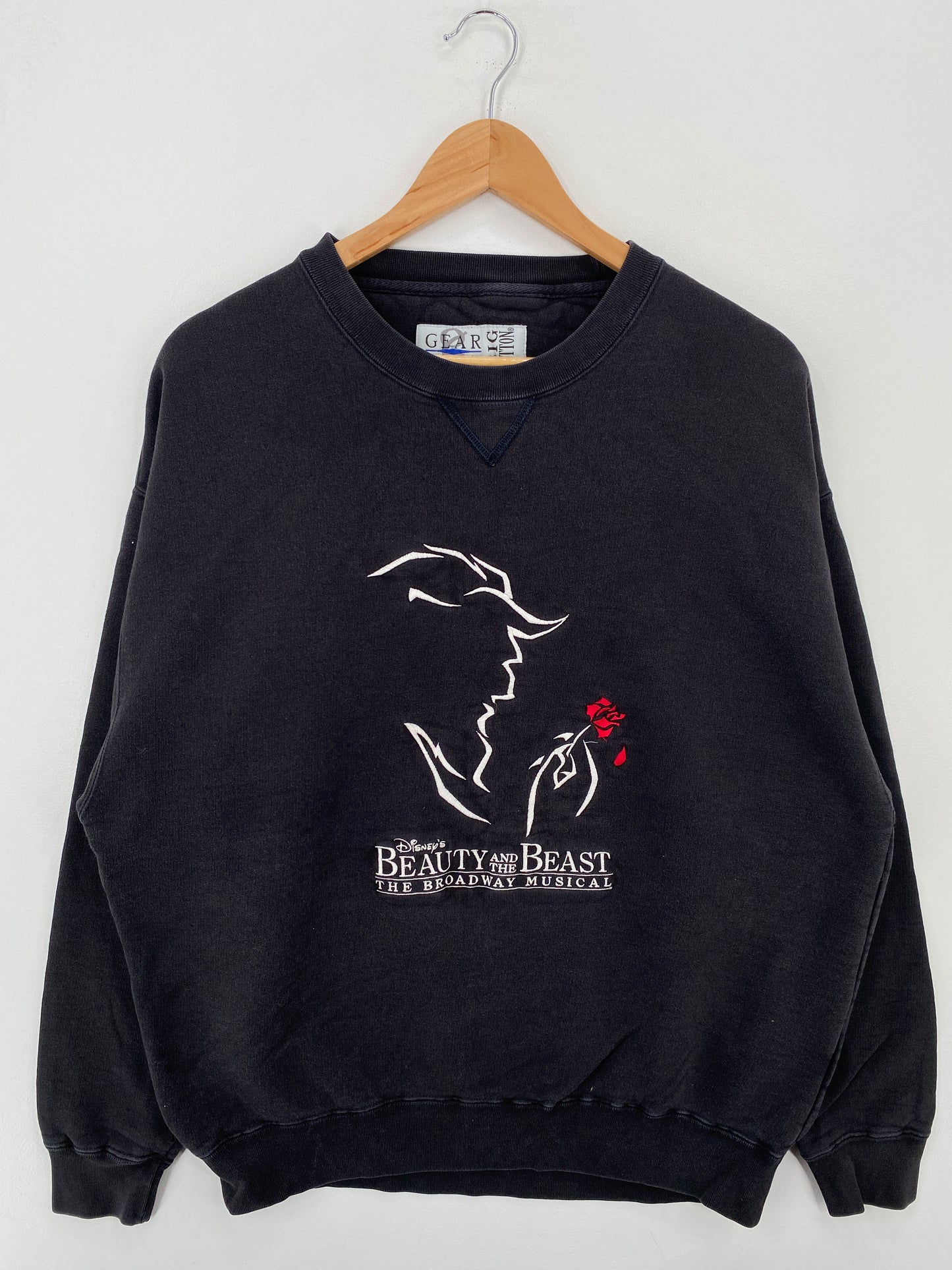 90’s DISNEY BEAUTY AND THE BEAST Size L Vintage Sweat-shirt / A7931