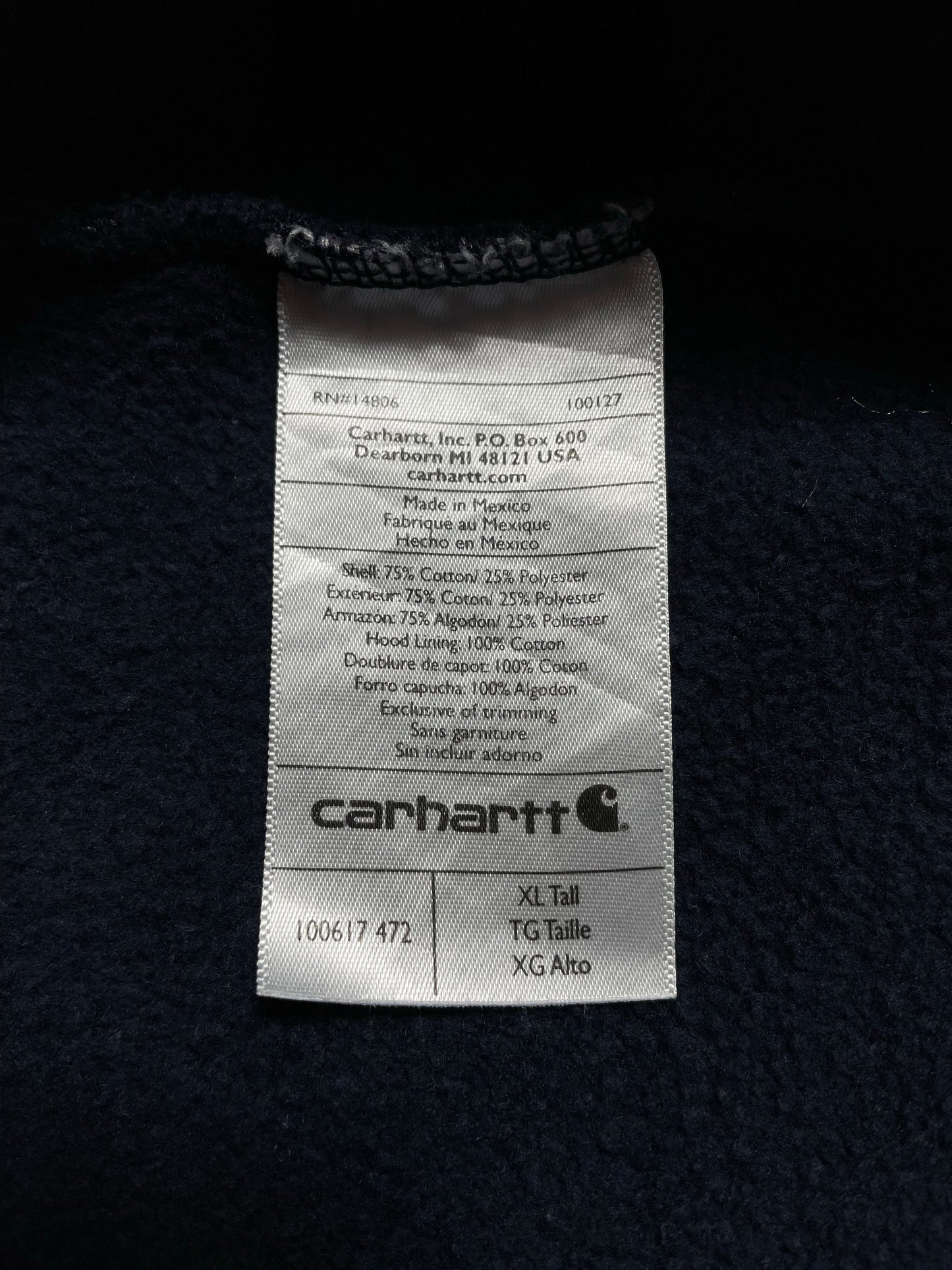 Vintage CARHARTT Size XL Half Zip-up Hoodie Sweat-Shirt / K9094