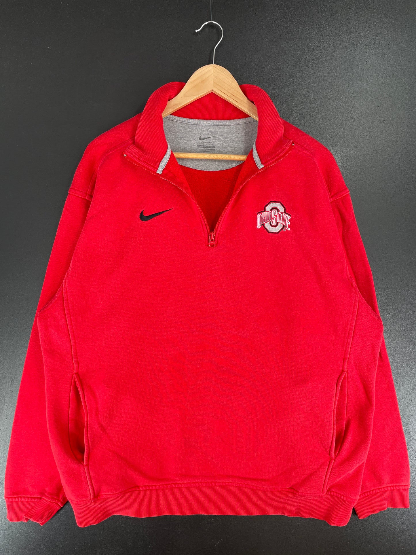 Vintage NIKE x OHIO STATE Size L Vintage College Half Zip Sweat Shirt / E6712S