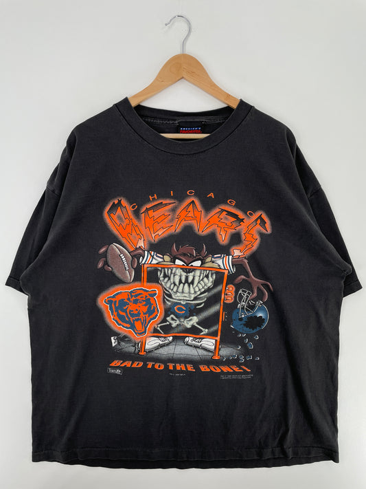 1992 LOONY TUNES TAZ x CHICAGO BEARS Made in USA Size XXXL Vintage NFL T-shirt / A4155