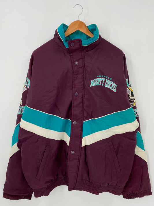 90’s STARTER x ANAHEIM MIGHTY DUCKS Size L NHL Outerwear / K4383