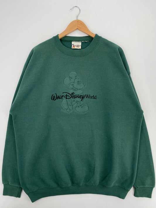 00' WALT DISNEY WORLD MICKEY Size No Tag(Approx.XL) Vintage Sweat-shirt / A4790