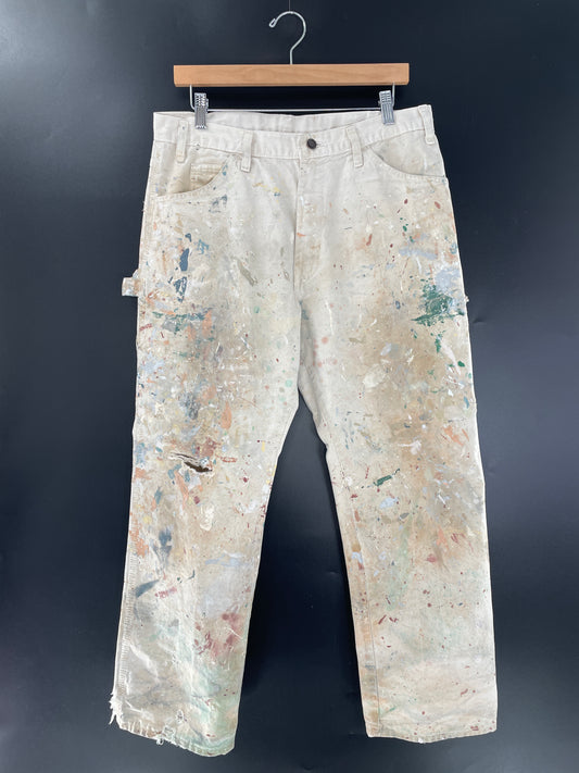 Vintage DICKIES SHERWIN WILLIAMS Splatter Paint Size W34xL27.5 Painter Pants / E4617P