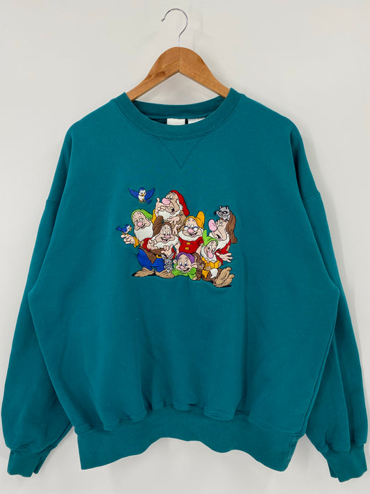 00’ DISNEY SEVEN DWARFS Size XL Vintage Sweat-shirt / K4522
