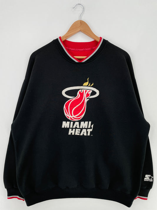 90’s STARTER x MIAMI HEAT Size Approx.XL MBA Sweat-Shirt / E714