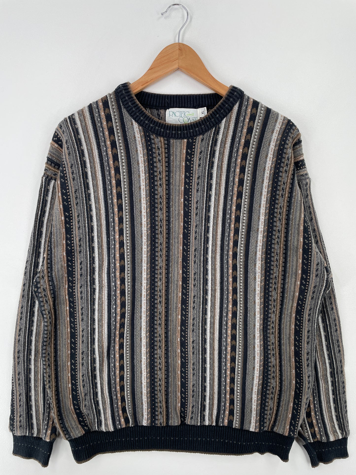 Vintage 3D COOGI- Style Made in USA Size XL Knit Sweater / A8946