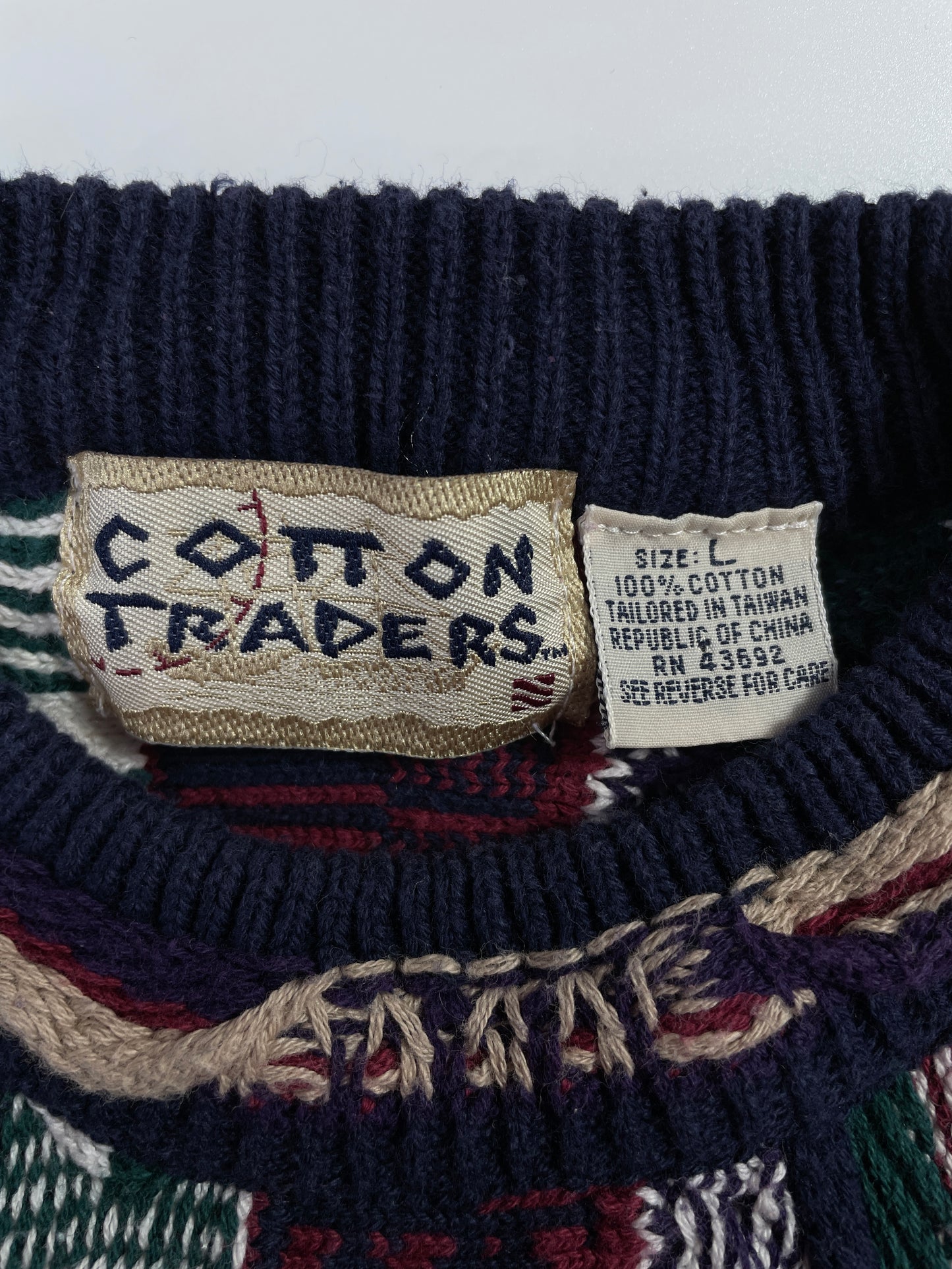 Vintage 3D COOGI Style Size L Cotton Knit Sweater / E4904K