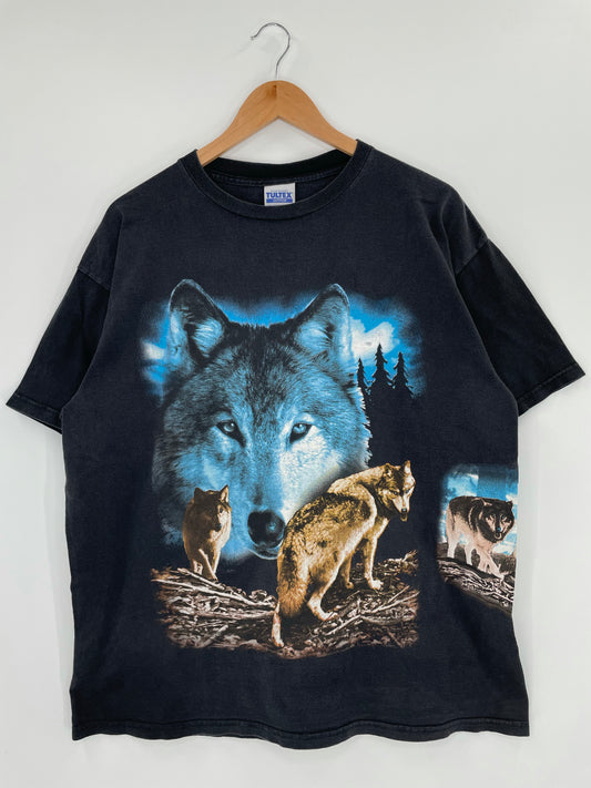 90’s WOLVES Size XL Vintage T-Shirts / K4965