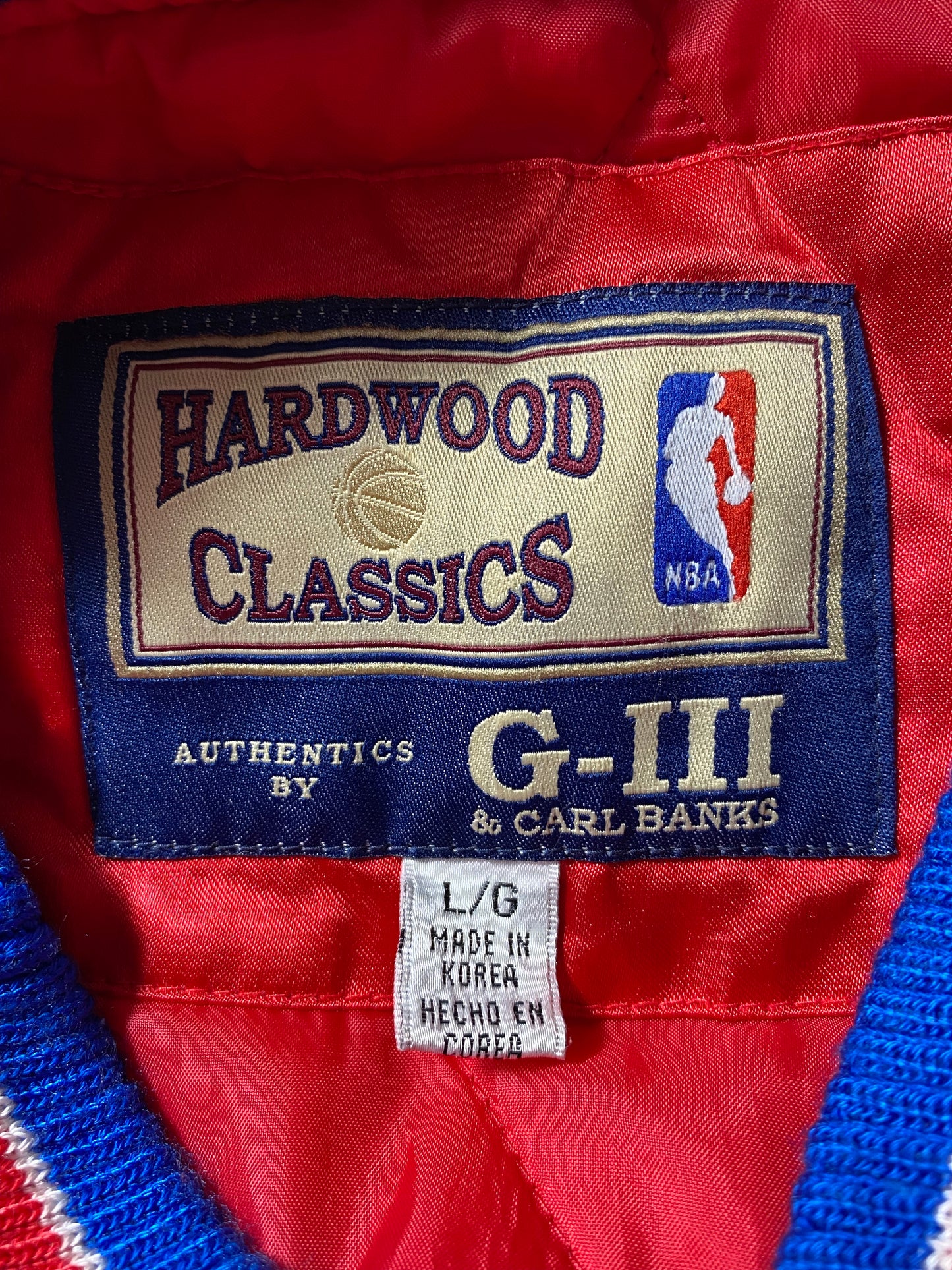 Vintage 76ers Size L NBA Nylon Jacket Padded Outerwear / K4379