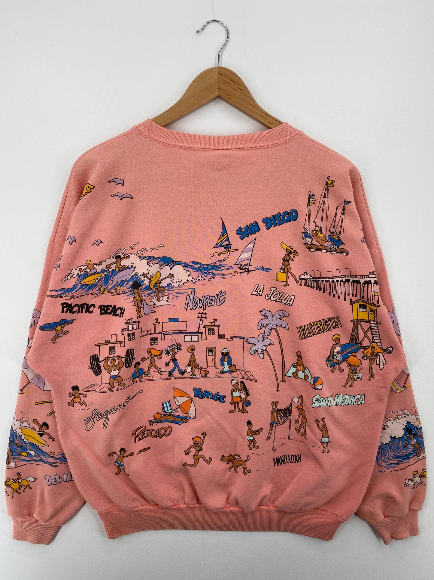 90’s CALIFORNIA BEACH Size Approx.XL Vintage Sweat-Shirt / A8227